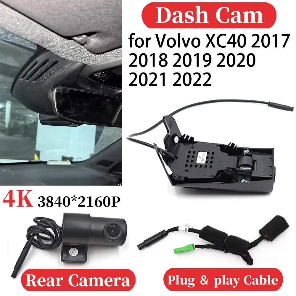 

ZJCGO for Volvo XC40 2017-2022 Car 4K Video Recorder DVR Dash Cam Dashboard Camera Night Vision plug and play