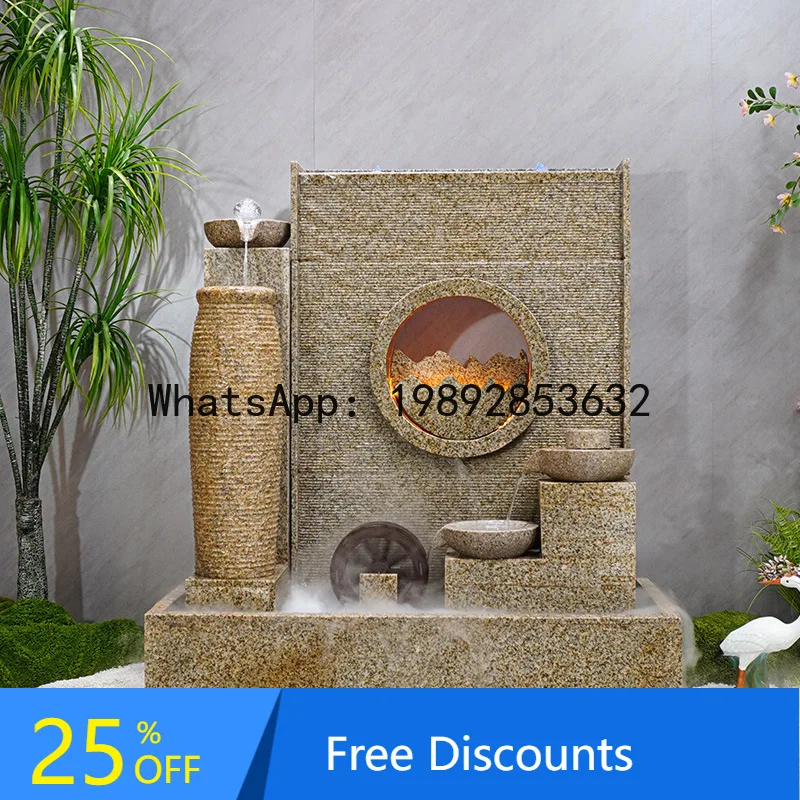 LYY Stone Chinese Style Indoor Outdoor Courtyard Water Curtain Wall Company Fish Pond Background Wall Circulating Water Ornament