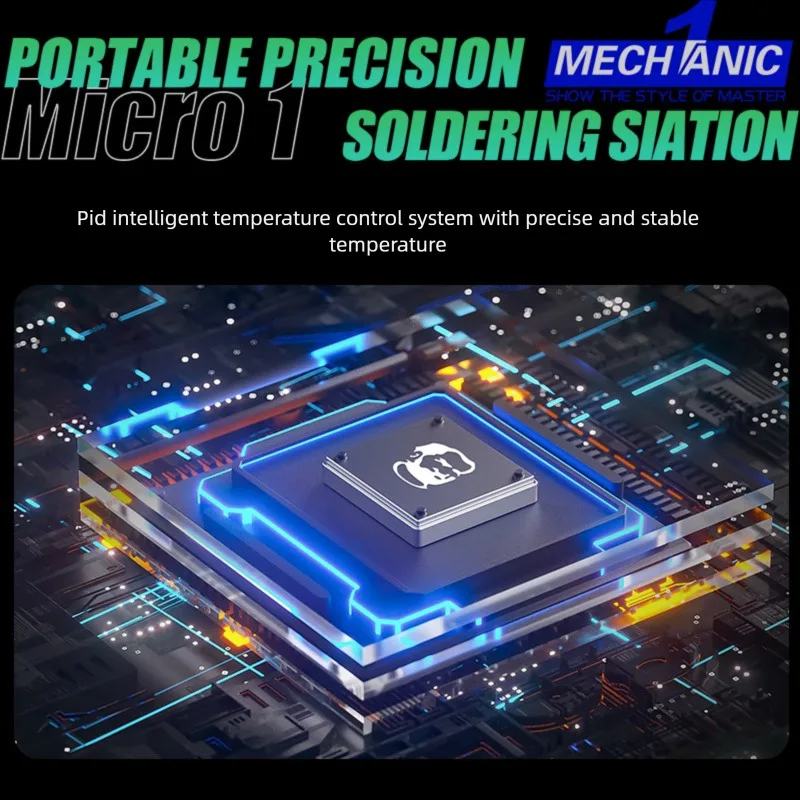 Mini Soldering Iron Kit with Auto Hibernation & Cable Management Include Adjustable Stand & Tip Holder for Phone/Computer Repair