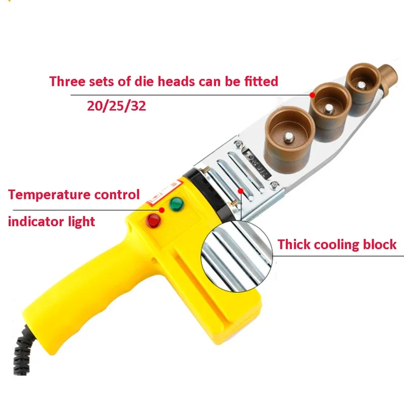 Imagem -05 - Máquina de Solda de Tubos 800w Ferro de Solda de Plástico pe Ppr Ferramenta de Aquecimento de Tubos tipo 63 32 Abrasivos