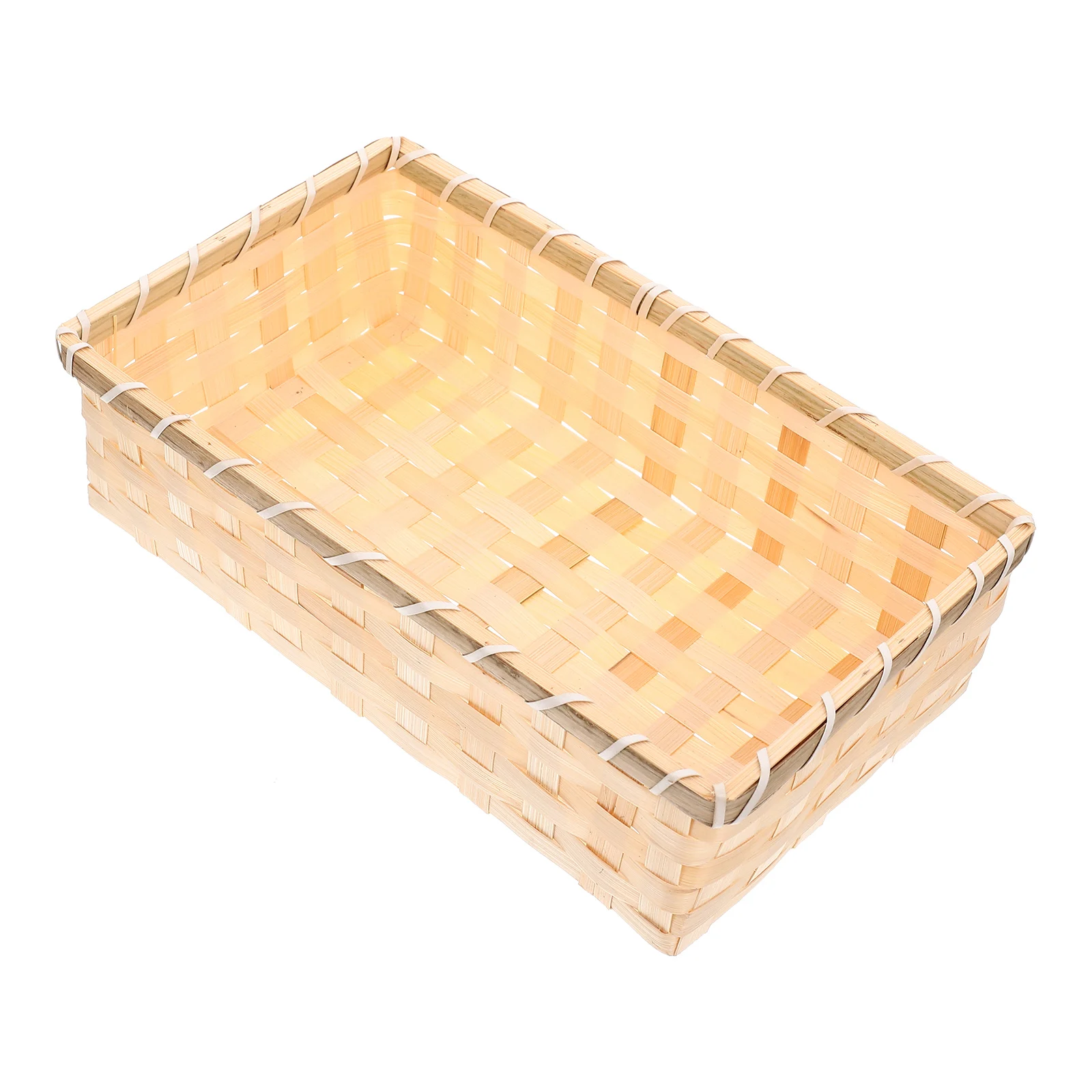 

Bamboo Storage Basket Bread Food Small Baskets Weave for Serving Decorative Snack