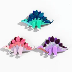 Lovely Acrylic Sword Dragon Dinosaur Brooches for Women Cute Animals Brooch Lapel Pins Clothing 2024 Trend Accessories