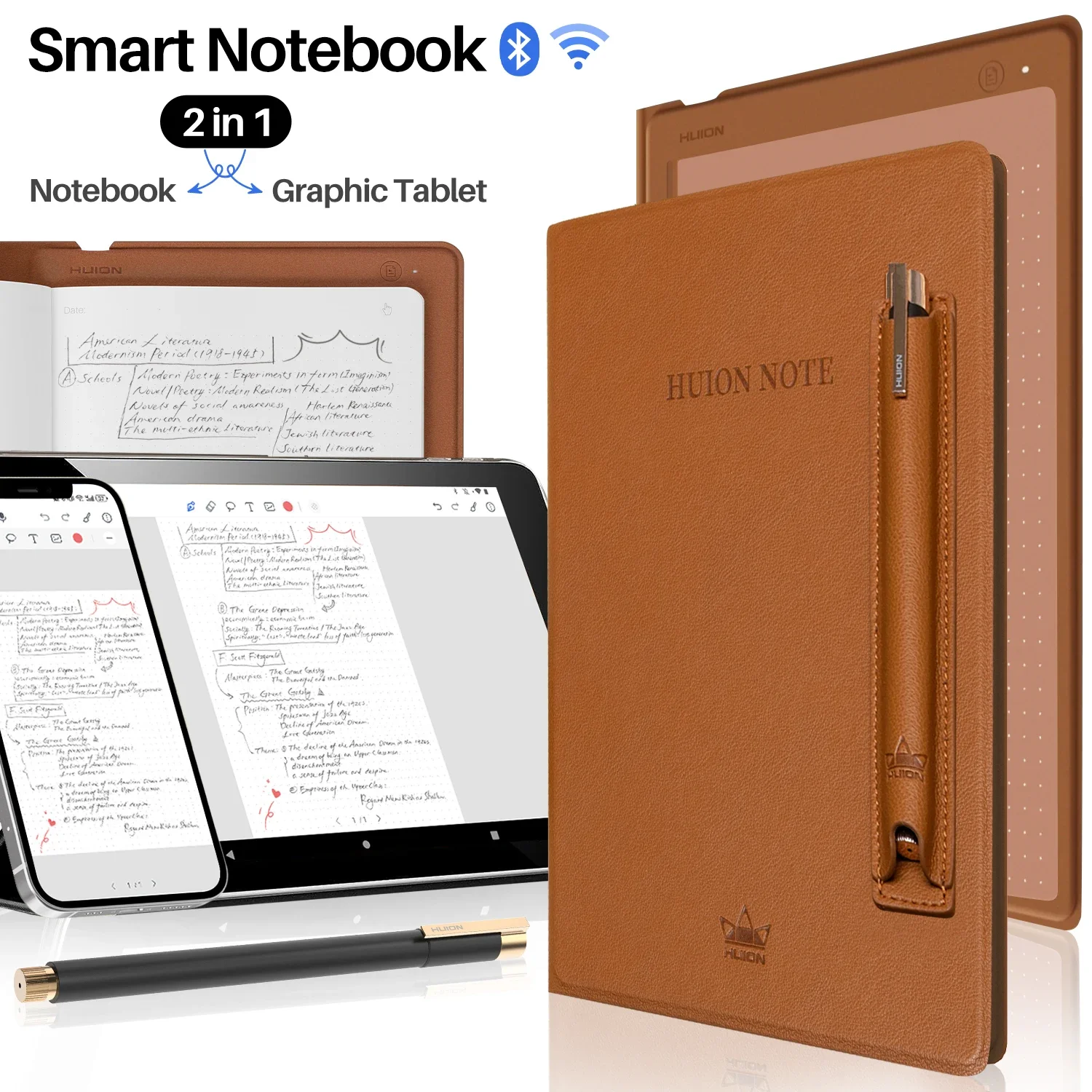 note X10 portable business recording playback drawing wireless connection multifunction digital smart notebook with pen