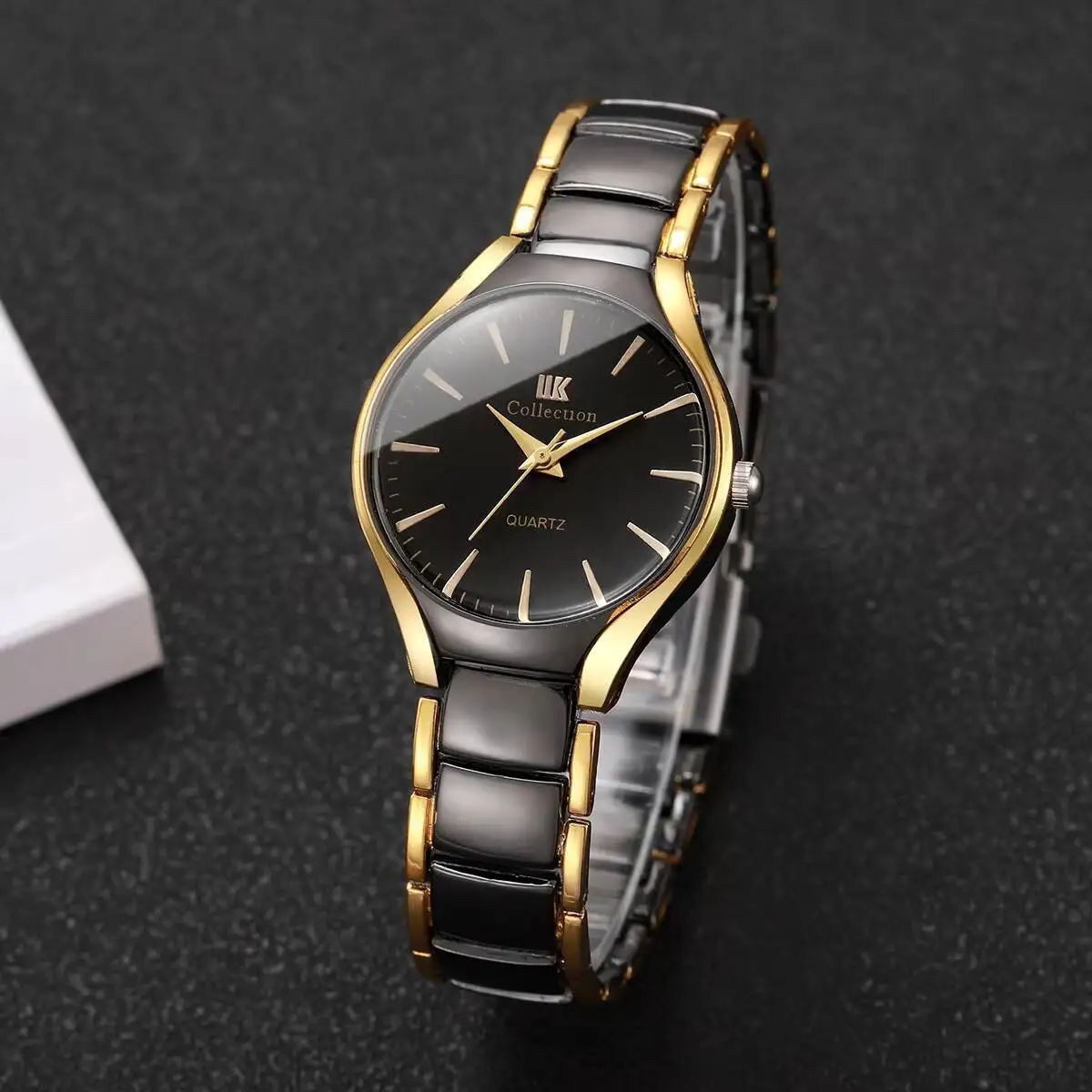 Luxus Edelstahl Band Frauen Quarzuhr Mode Damen Armbanduhren Uhr Reloj Mujer (Ohne Box)