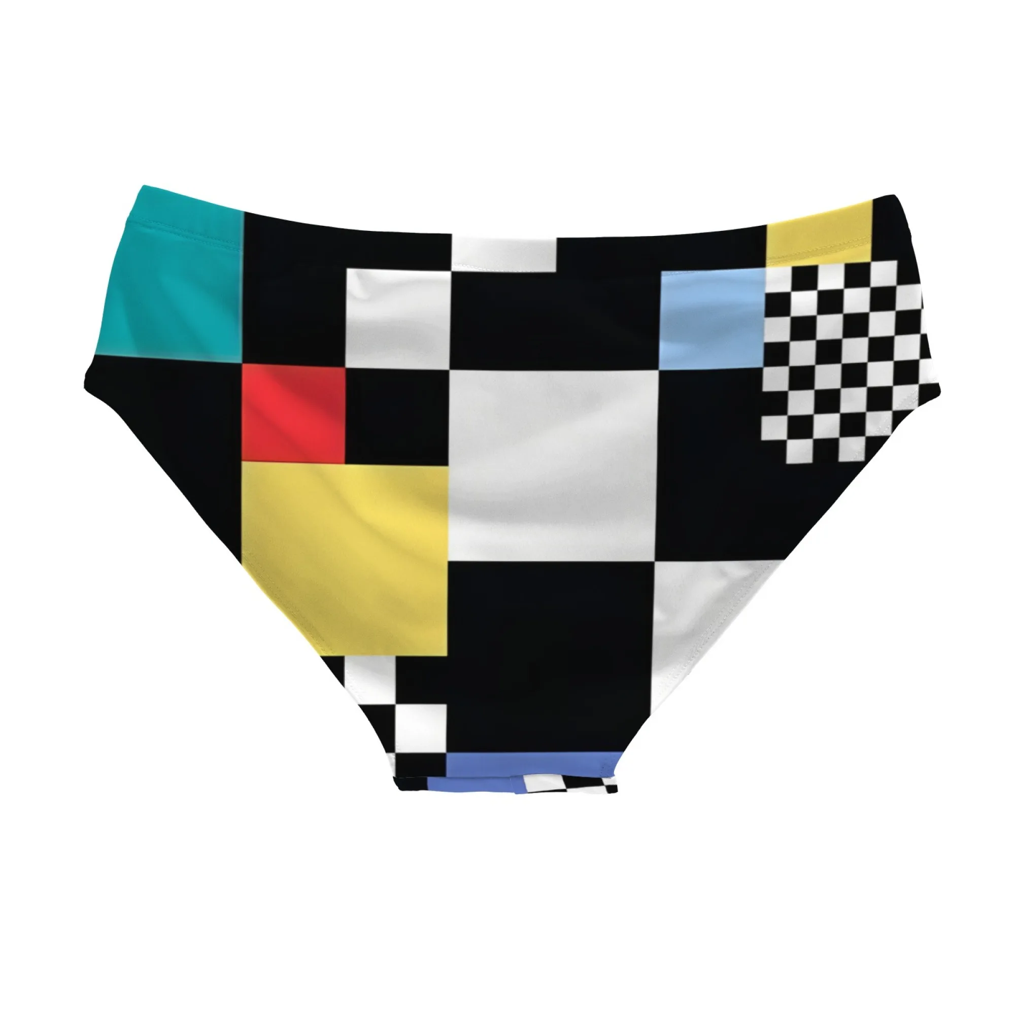 Geometric Art Swim Trunks Stretchy Soft Skin-friendly Men's Triangle Swim Trunks Beach Carnivals Swim Bathing Fashion Swimsuit