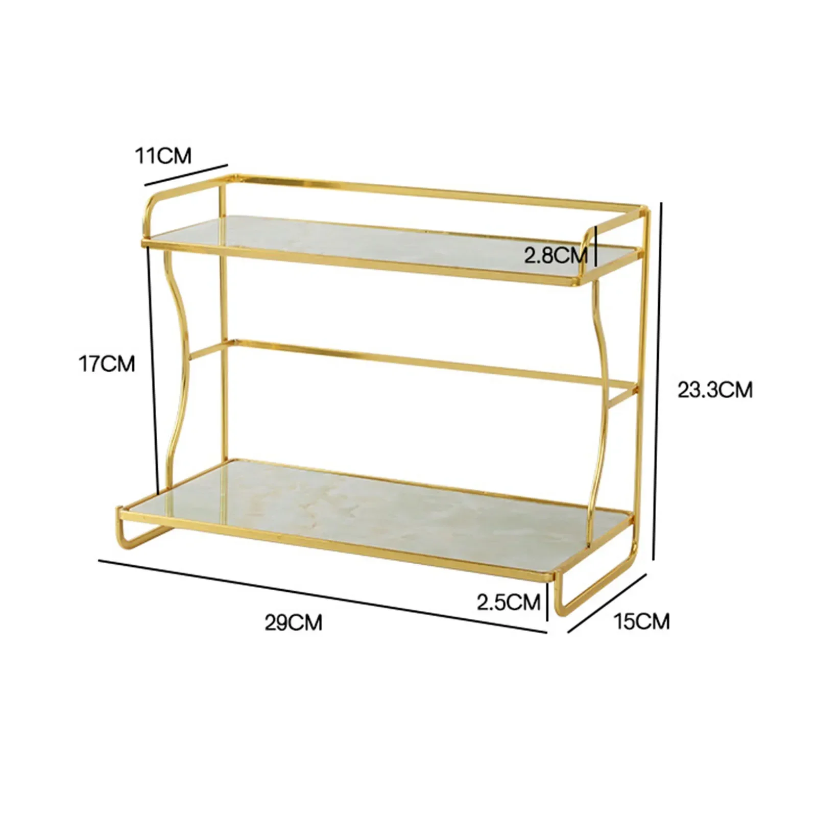 Storage  Tray Standing Freestanding Counter TPlateMultifunction Bathroom Cosmeticop Rack 3-Tier Shelf for BathroomHolder