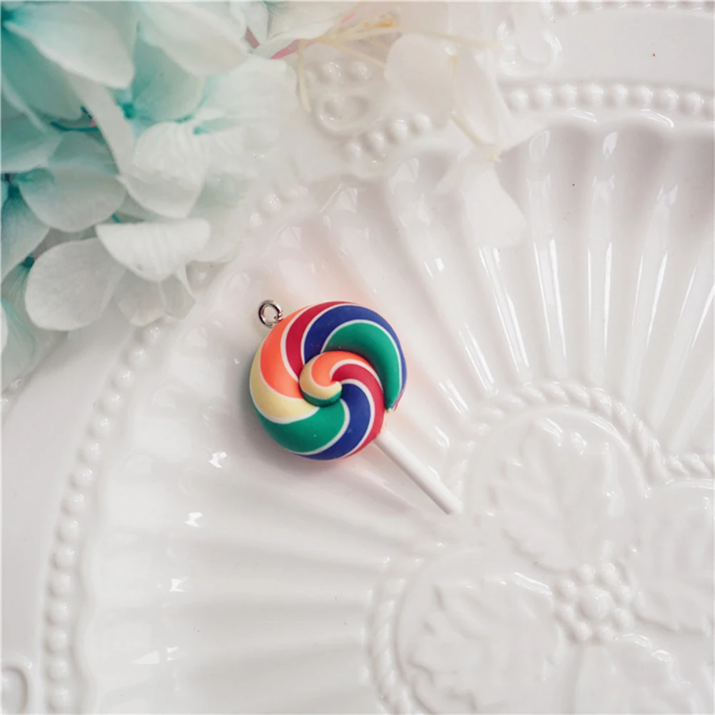 

10Pcs Simulation Pottery Lollipops Cute Clay Charms for Phone Case Keychain Bag Decoration Accessories Pottery Decoration