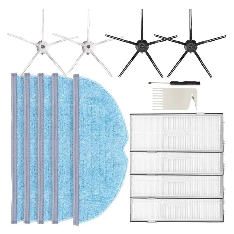 Piezas de repuesto para aspiradora Xiaomi Roborock S7 T7S T7S Plus, almohadillas de fregona con filtro de Cepillo Lateral, 15 Uds.