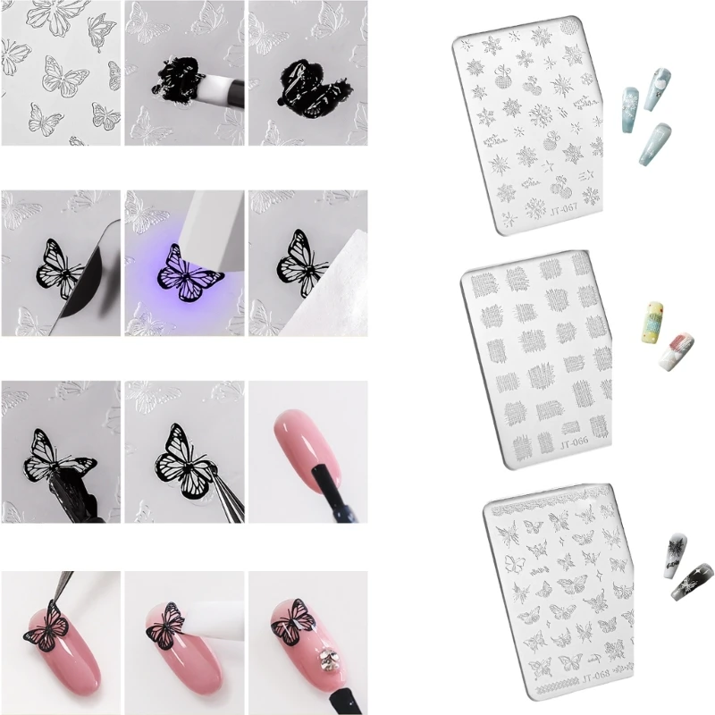 Silicone Nail Molds Nail Sculpting Molds Delicate Nail Decors Moulds Silicone Nail Tools Nail Carving Molds for Nair