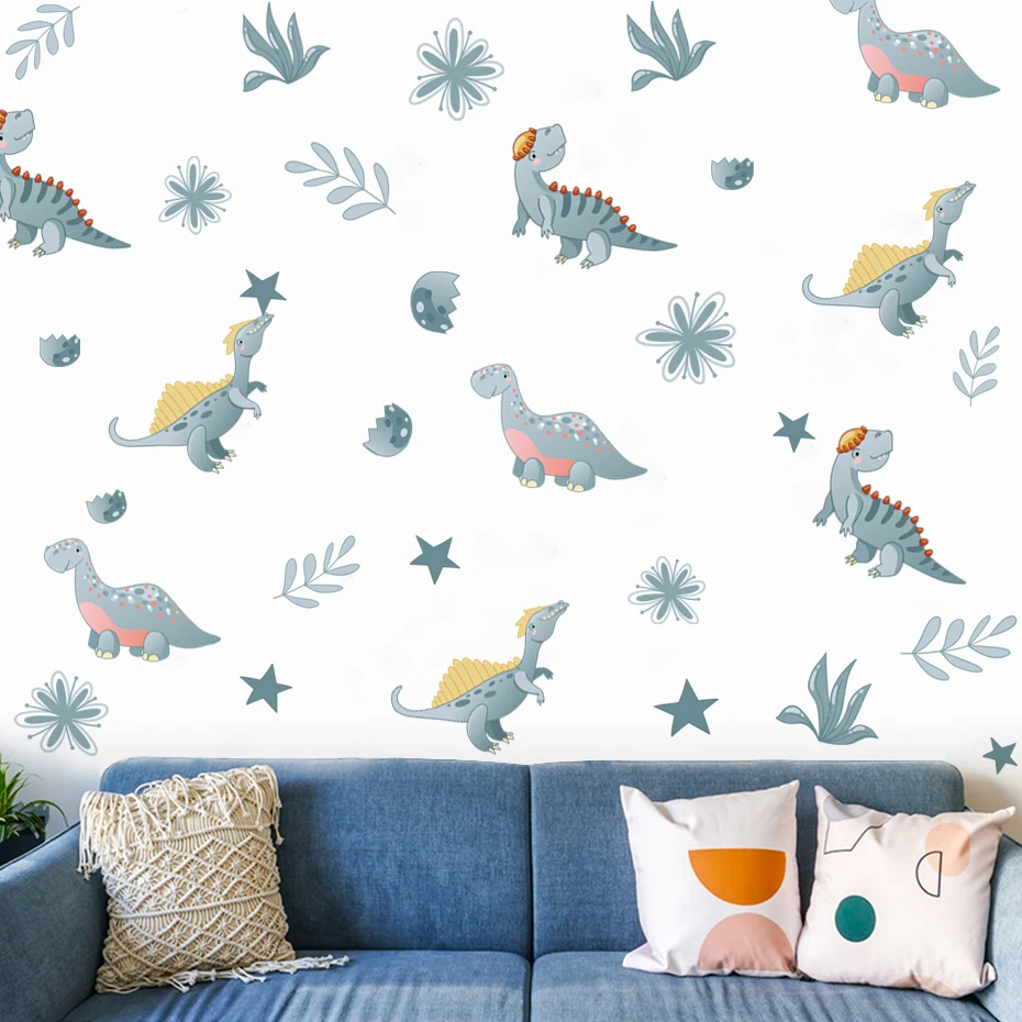 Cartoon Dinosaur Park Wall Stickers for Nursery Boys Children Bedroom Kids room Wall Decoration Wall Decals Art Murals Home