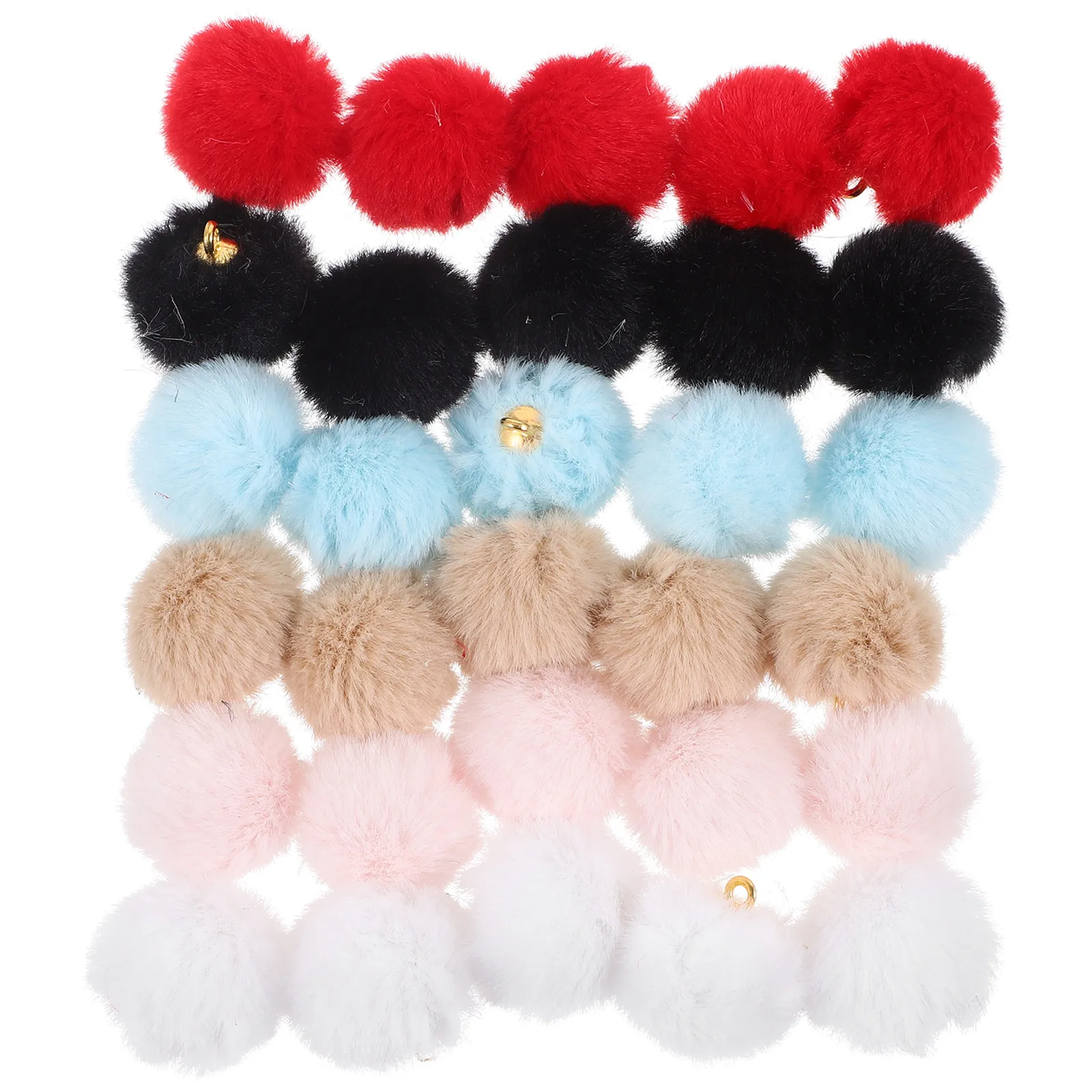 

30Pcs Tiny Pom Poms Jewelry Charms Pendant DIY Craft Supplies for Earrings Necklaces Bracelets Keychains Sweater Chains