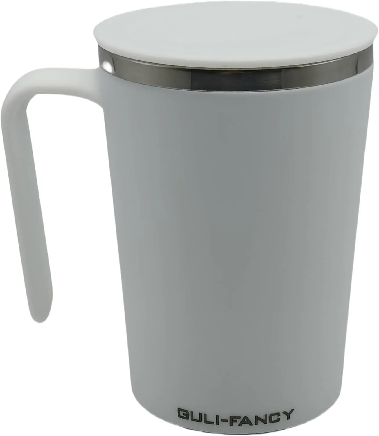 

Chargeable Self-Stirring Coffee Mug with Thermometer - Auto Mixing Cup for Coffee, Milk, Powder (White)