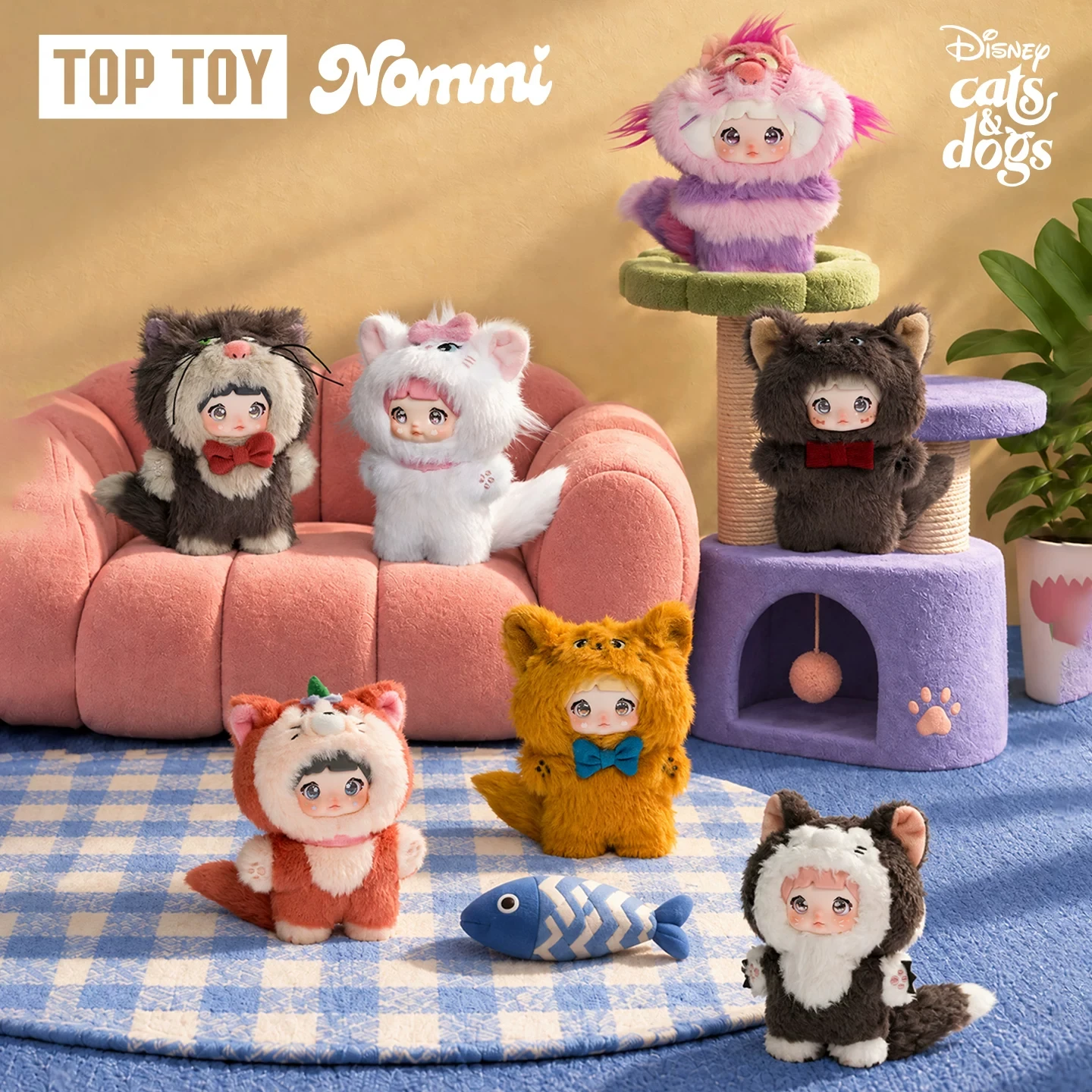 Hot Selling Genuine TOPTOY Nommi × Disney Dreamy Cat Tales Series Full-Body Cute Charm Blind Box Collectible Toys Surprise Gifts
