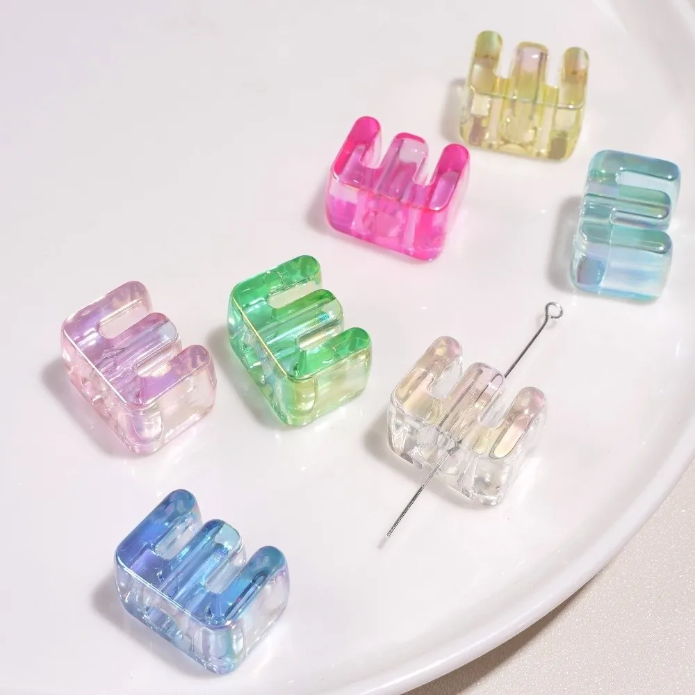 

10 шт. Новые акриловые переливающиеся бусины для DIY-брелоков, цепочек для телефонов, рассыпные бусины-разделители, подвески для сумок, разноцветные бусины-буквы, подарки