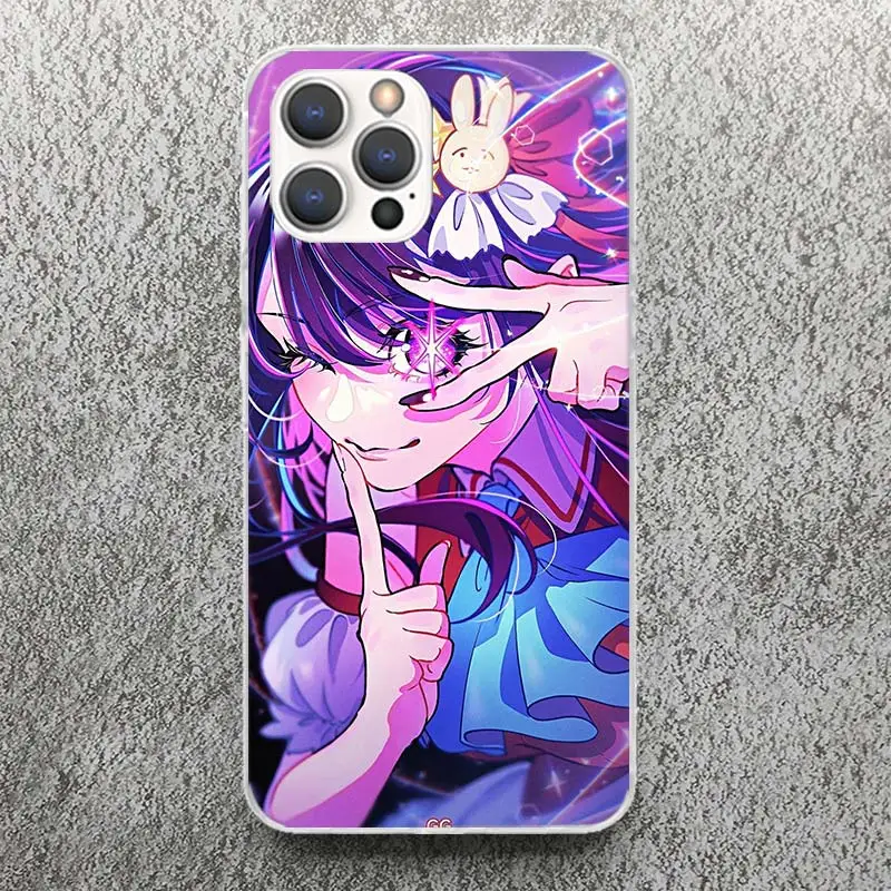 Japan Anime Oshi No Ko Phone Case For Apple iPhone 16 15 14 13 12 11 Pro Max Mini XS XR X 7 Plus 8 + SE Soft Silicone Print Shel