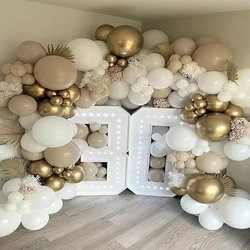 White Sand Balloons Garland White Gold Latex Balloon Arch Kit Graduation Gender Reveal Festival Globos Birthday Party Decoration