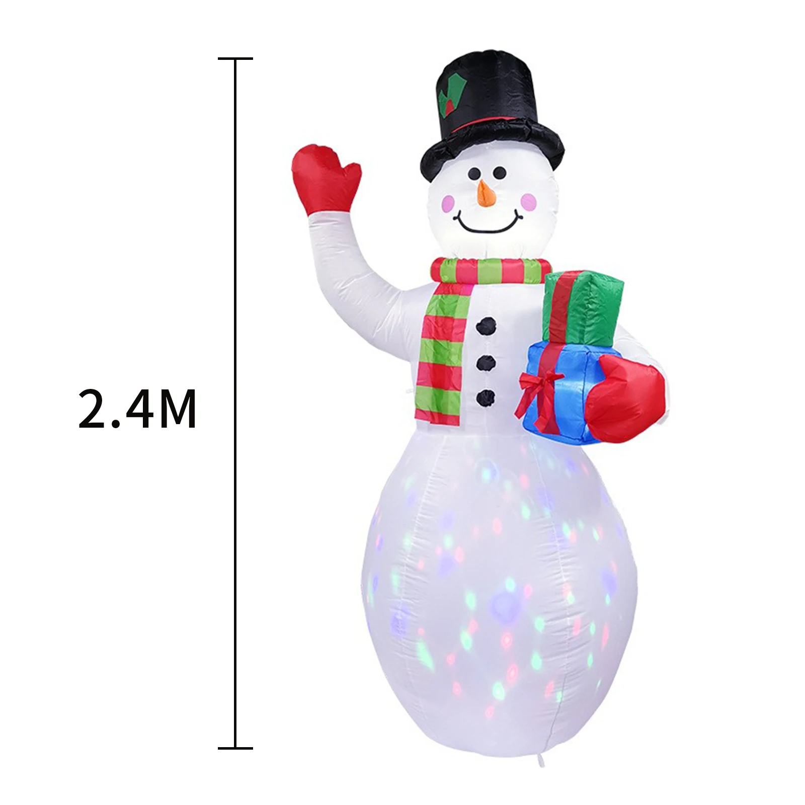 Christmas Inflatable Snowman Family Built-in LED Lights Inflatable Model Indoor Outdoor Ornament Xmas Holiday Party Garden Props