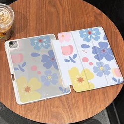 Pencil Slot Funda Case for IPad Air 6 Case IPad 10th Gen Air 5th 4th 10.9 2020 Pro 11 IPad 10.2 Case 7/8/9th Generation Flower