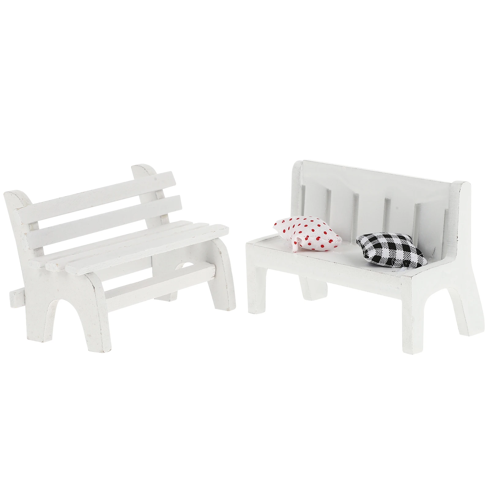 

2 Pcs Tiny Furniture Mini Chair Decoration Figurine for Home Small White Bamboo