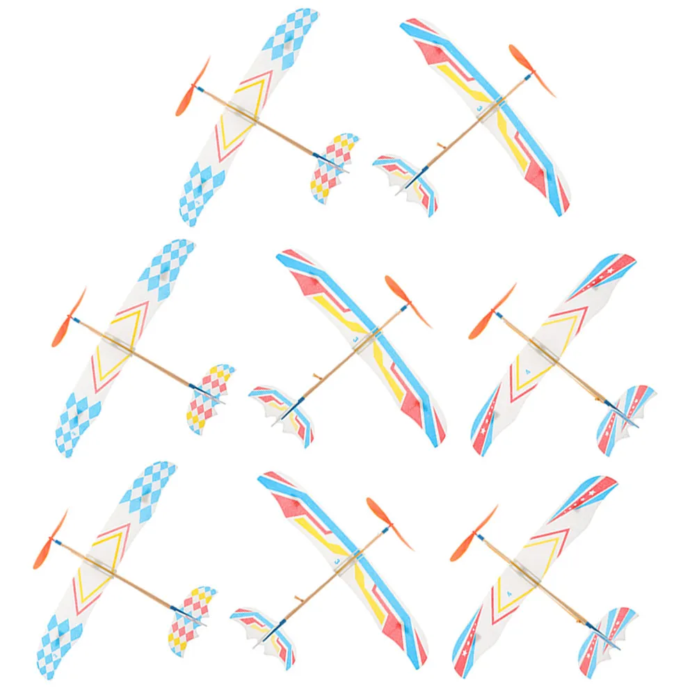 

8Pcs Rubber Band Airplane Small Glider Plane Outdoor Airplanes for Kids DIY Educational Fun Rubber Band Airplane