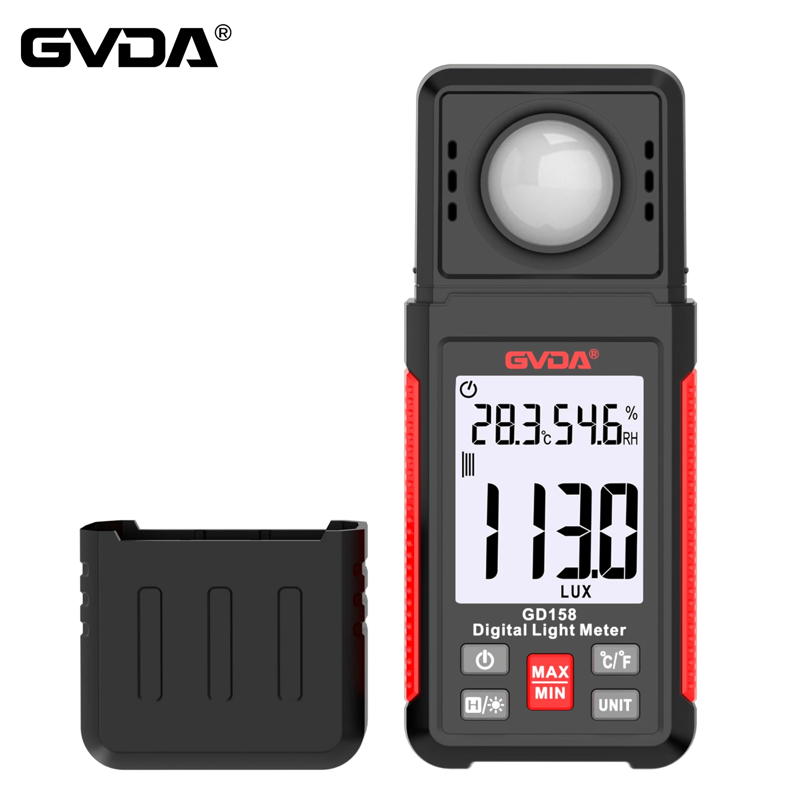 

GVDA Digital Light Meter Lux Meter Illuminometer Measurement Range 200000 Lux Illuminance Meter Photometer Brightness Tester