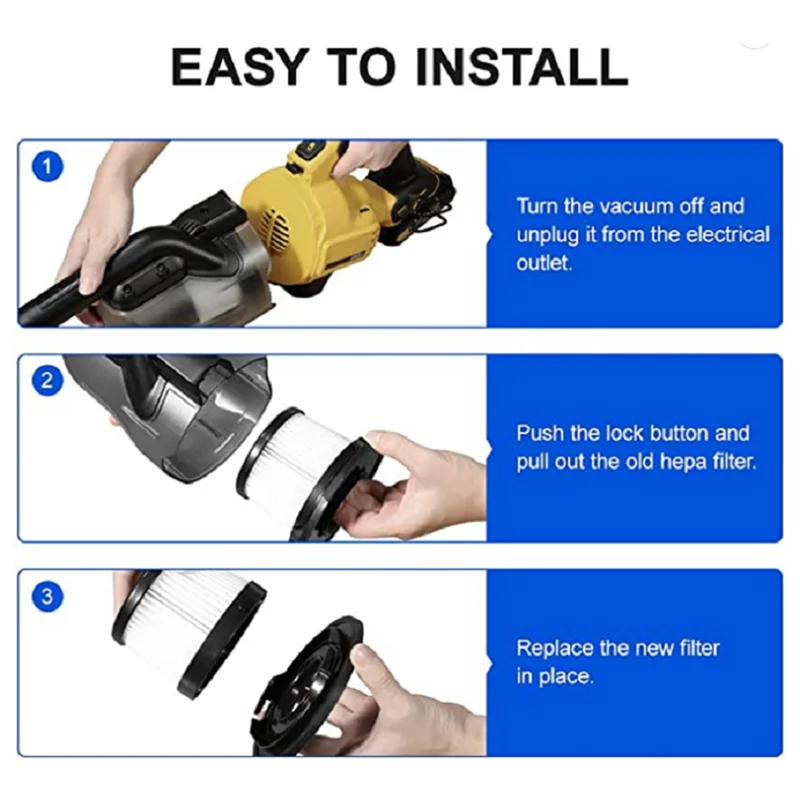 For Dewalt DCV501HB 20V DCV5011H Cordless Handheld Vacuum, with Black Gasket, Compared to Part DCV5011H