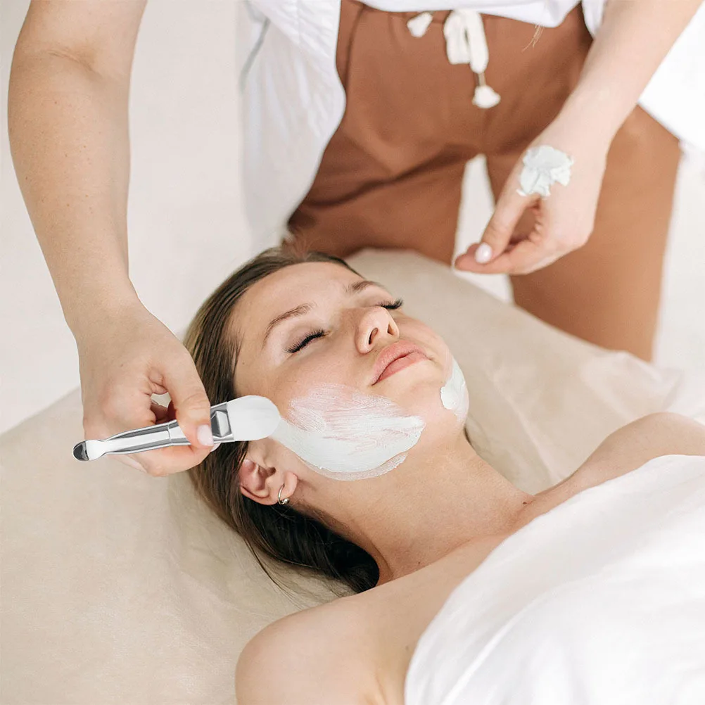 Aplicador de cepillo para mascarilla Facial, cuchara para máscara de barro de arcilla de doble extremo, herramienta de belleza portátil para salón de mujeres, brocha de maquillaje Facial, 2 uds.