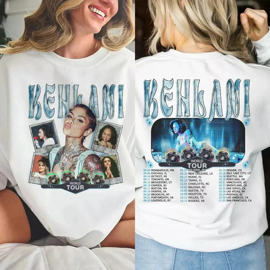 NEW!!  Kehlani Retro 90s, Crash World Tour Gift Unisex T-Shirt S-5XL Multicolor