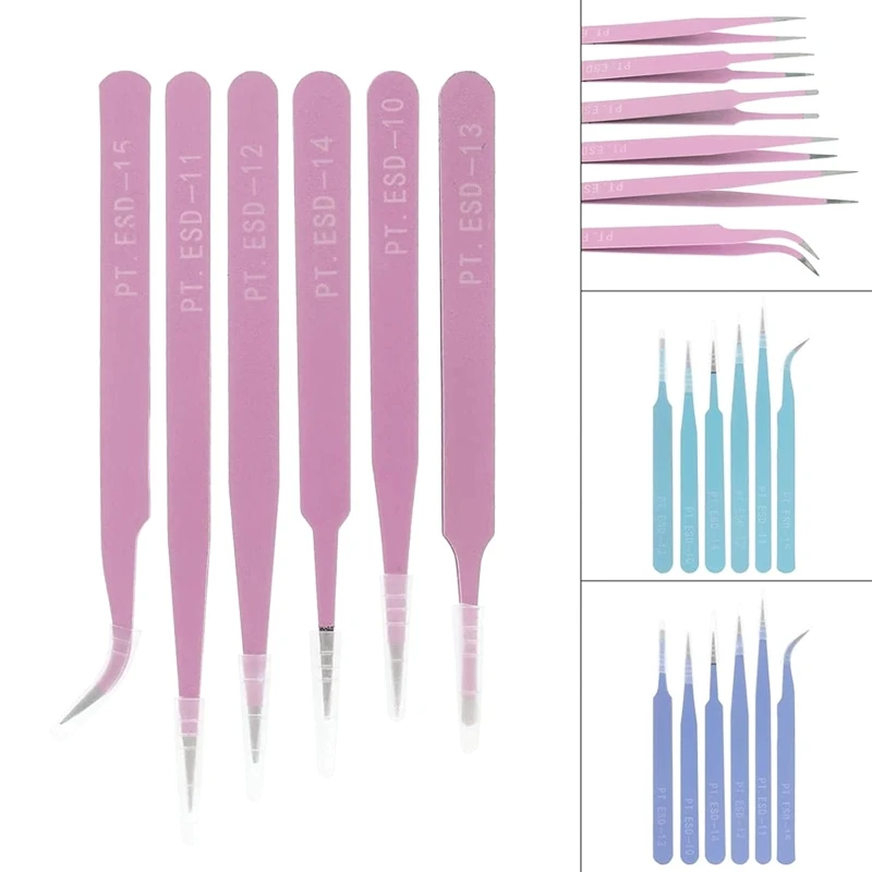 6x แหนบสแตนเลส 116 มม.-133 มม.Precision แหนบ Eyelash EXTENSION แหนบสำหรับห้องปฏิบัติการเครื่องประดับ Drop Shipping