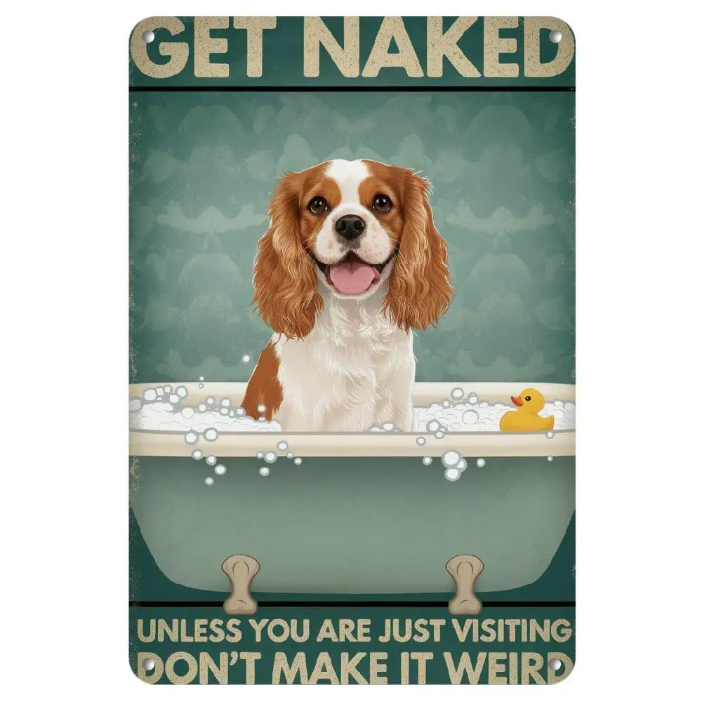 Charming Retro-Style Dog In Bathtub Iron Sign 8X12 Inches Perfect For Home And Bar Decoration Suitable For Room Decoration