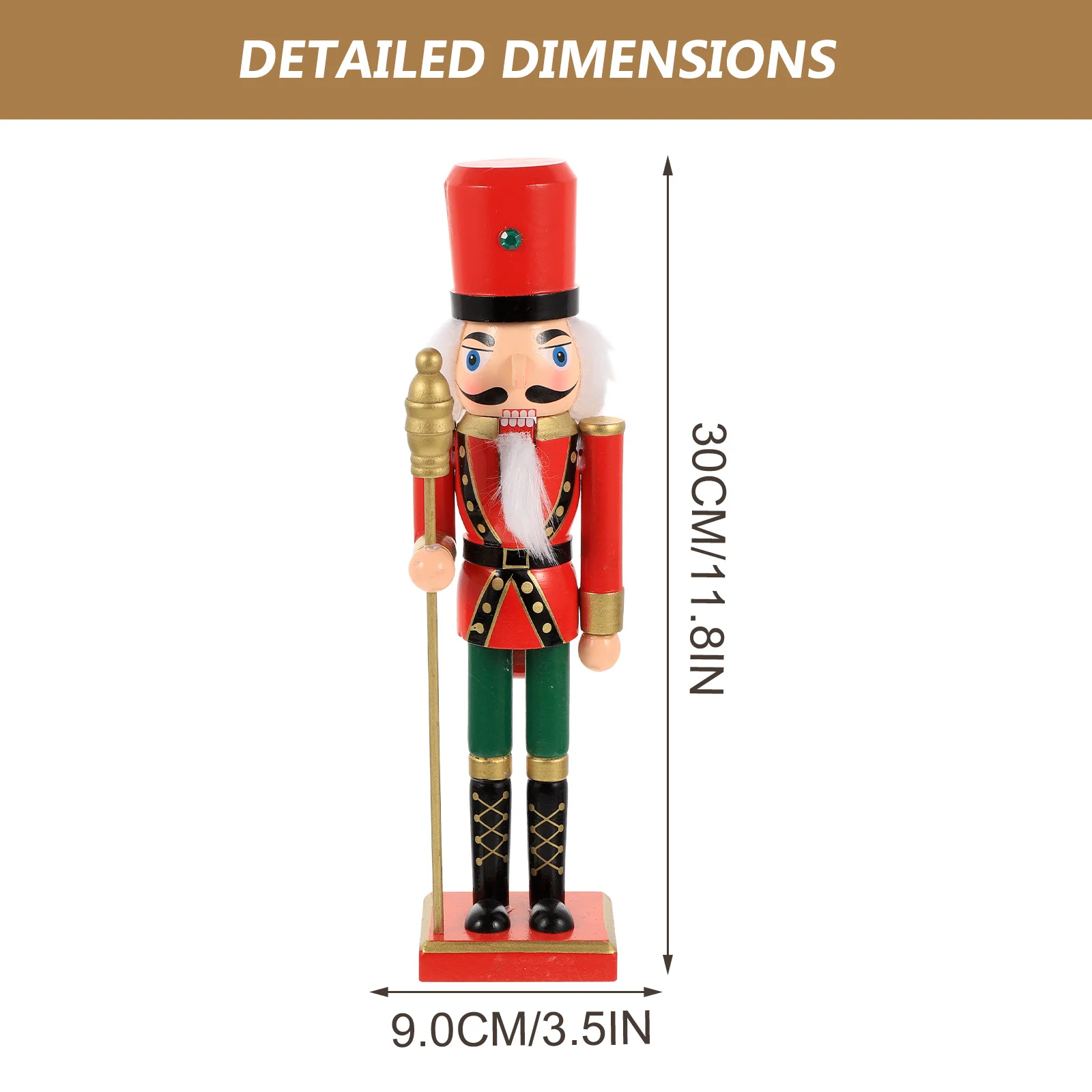 

Wooden Christmas Soldier Nutcracker Ornament Desktop Decor for Home Holiday Party Xmas Table Centerpiece Craft Gift