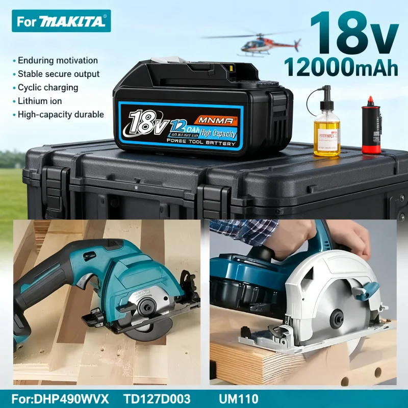 🔋 100% Oryginalny akumulator Makita 12Ah do Makita 18V BL1840 BL1830B BL1850B BL1850 BL1860 BL1815 i inne 🔧