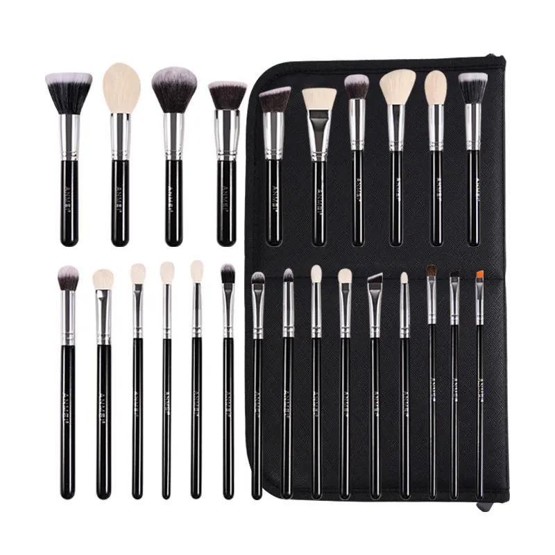 Professional Handmade 15pcs Brushes Set Soft Saikoho Goat Hair Powder Blush Eye Shadow Brush Make Up Brush Kit