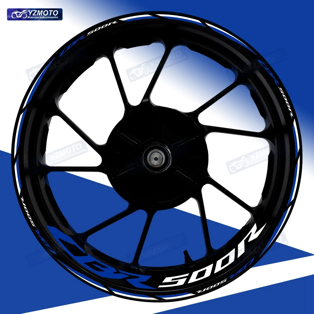 

Для Honda CBR500R CBR 500R мотоцикл 17-дюймовая наклейка на переднее и заднее колесо, светоотражающая декоративная наклейка на обод втулки в полоску