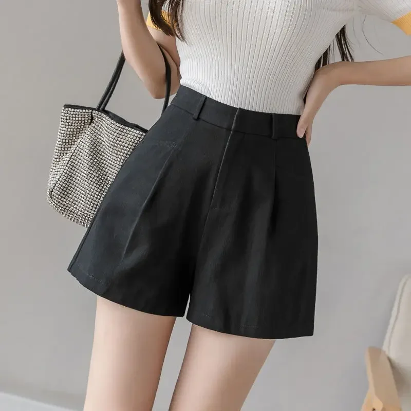 Short Pants for Women To Wear Boxer High Waist Loose Work Womens Shorts Baggy Office Wide Streetwear Aesthetic Trend 2024 Cheap