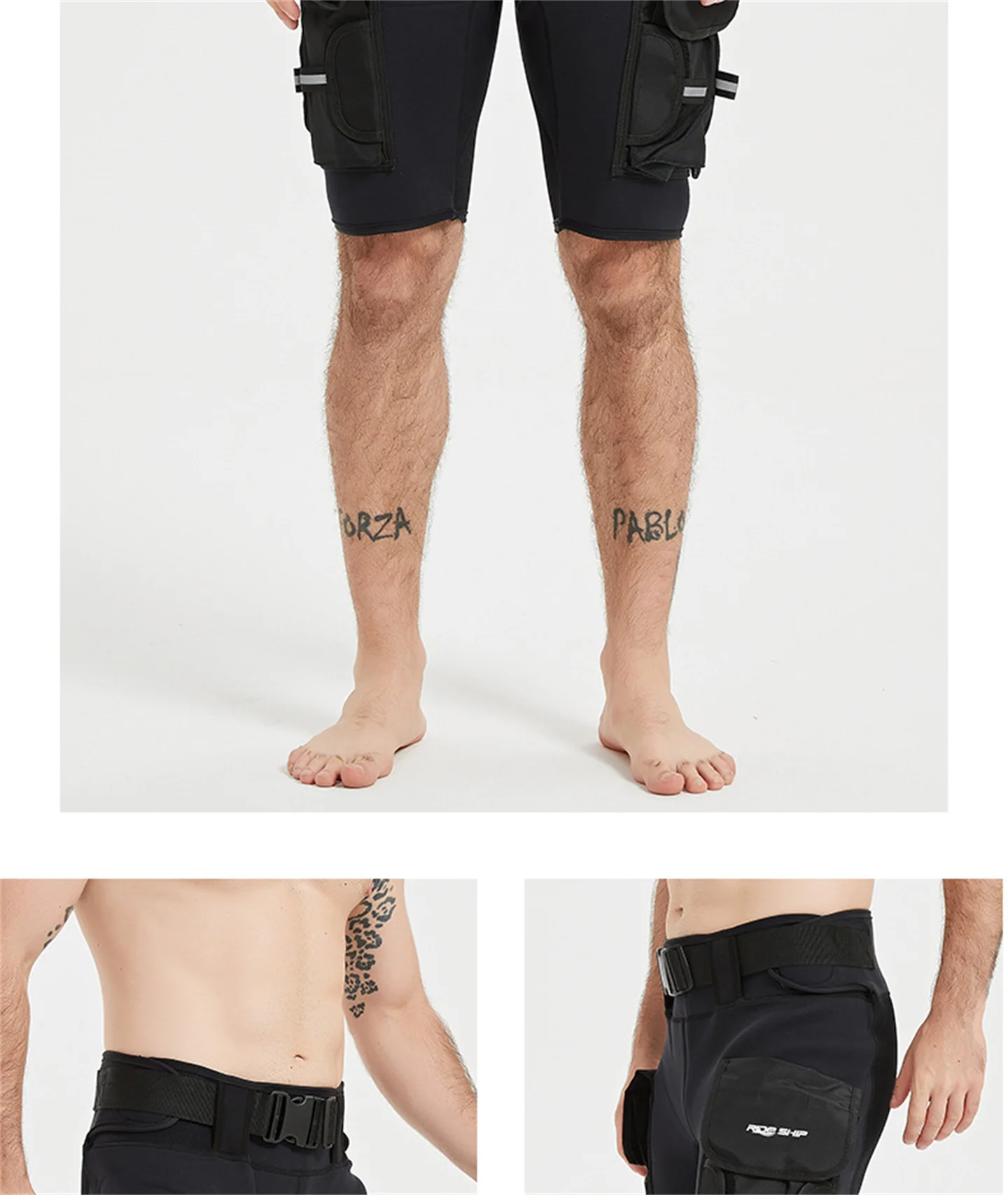 3MM Neopren-Tauchshorts für Männer und Frauen, multifunktional, 2 Taschen, zum Schnorcheln, Segeln, Surfen, Strand, Halbhose – Detail 13