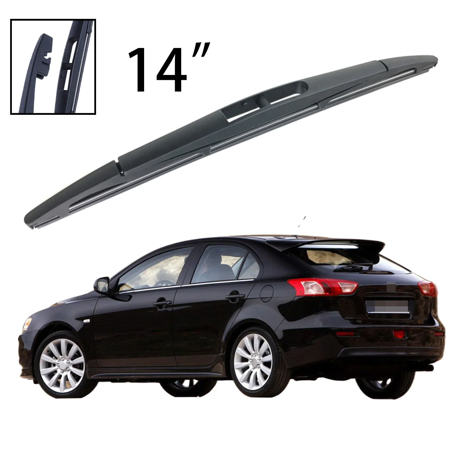 

For Mitsubishi Lancer Sportback 2008-2017 Car Accessories 14" Rear Windshield Windscreen Washer Wiper Blade