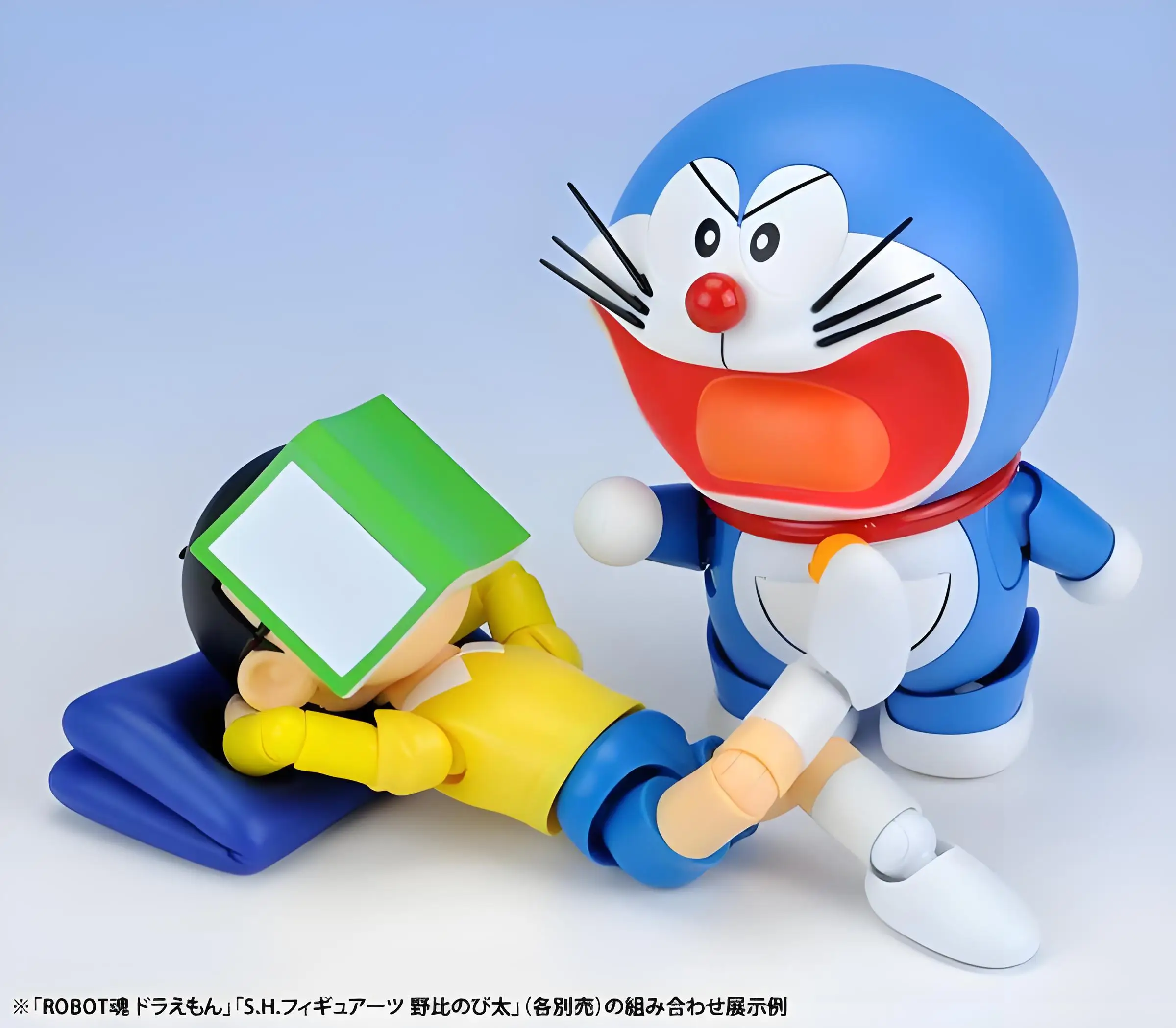 반다이 오리지널 모델 키트 SHF 노비타 애니메이션 도라에몽 액션 피규어 모델 장난감 수집품 모델 장식품 어린이 소년을위한 선물