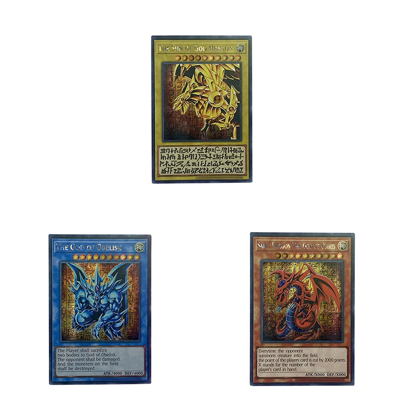 Yu-Gi-Oh! DIY  Card Of God Board Game Battle Collection Card Slifer the Sky Dragon Obelisk the Tormentor Anime game cards