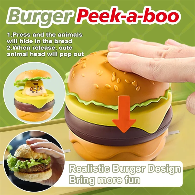 Jouet de voiture de hamburger – Véhicule de presse et de glissement à inertie pour enfants de 6 à 12 mois