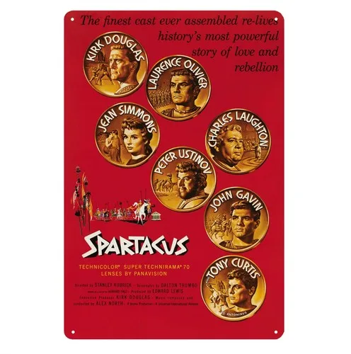 Spartacus Kirk Douglas Retro Movie Metal Poster Tin Sign - 20x30cm Plate  -aluminum