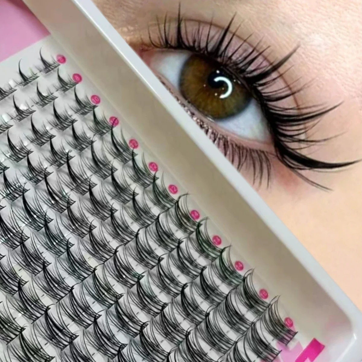 WINKLURE Fairy Lash Clusters Kit 8mm-18mm Manga C Curl Anime Wimpernverlängerungs-Kit Individuelle Spike-Wimpern DIY Volumen Natürlich – Detail 6