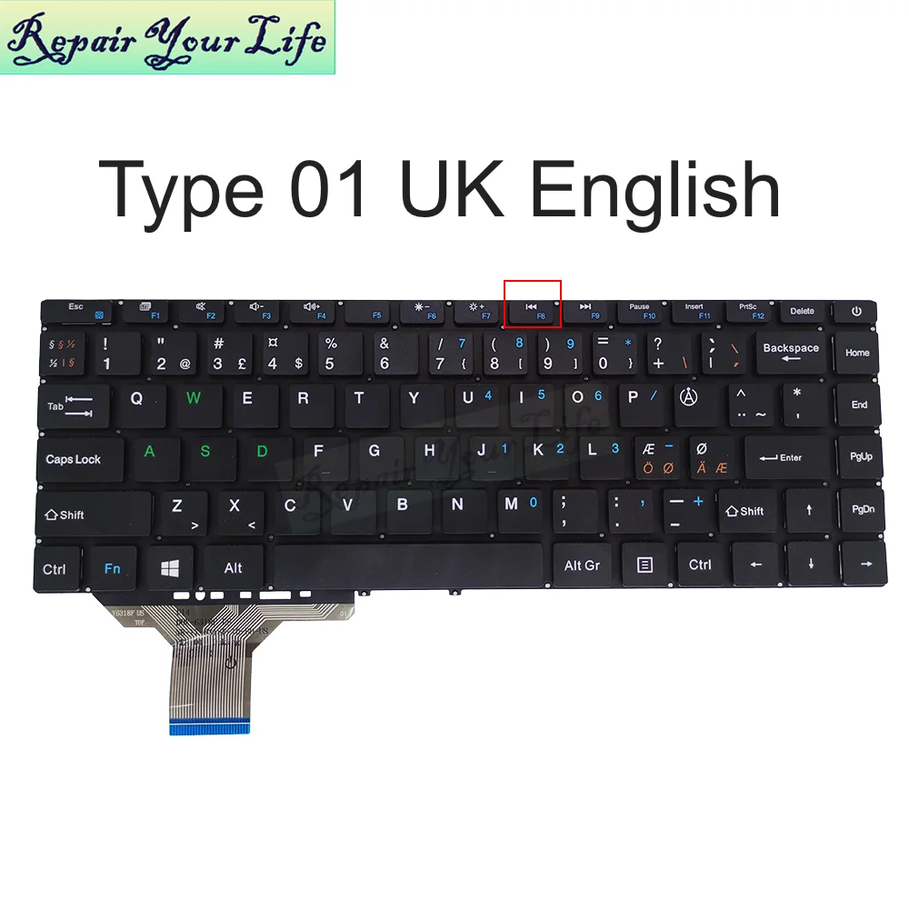 Laptop Keyboard for UMAX VisionBook 14Wa UMM230140 UMM230144 Notebook, US UK English CS Taiwan Chinese MB3181005 V6381F X318F