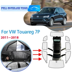 Full Covers Sunshades For Volkswagen VW Touareg 7P 2011~2018 2016 Car Accessories Sun Protection Windshields Side Window Visor