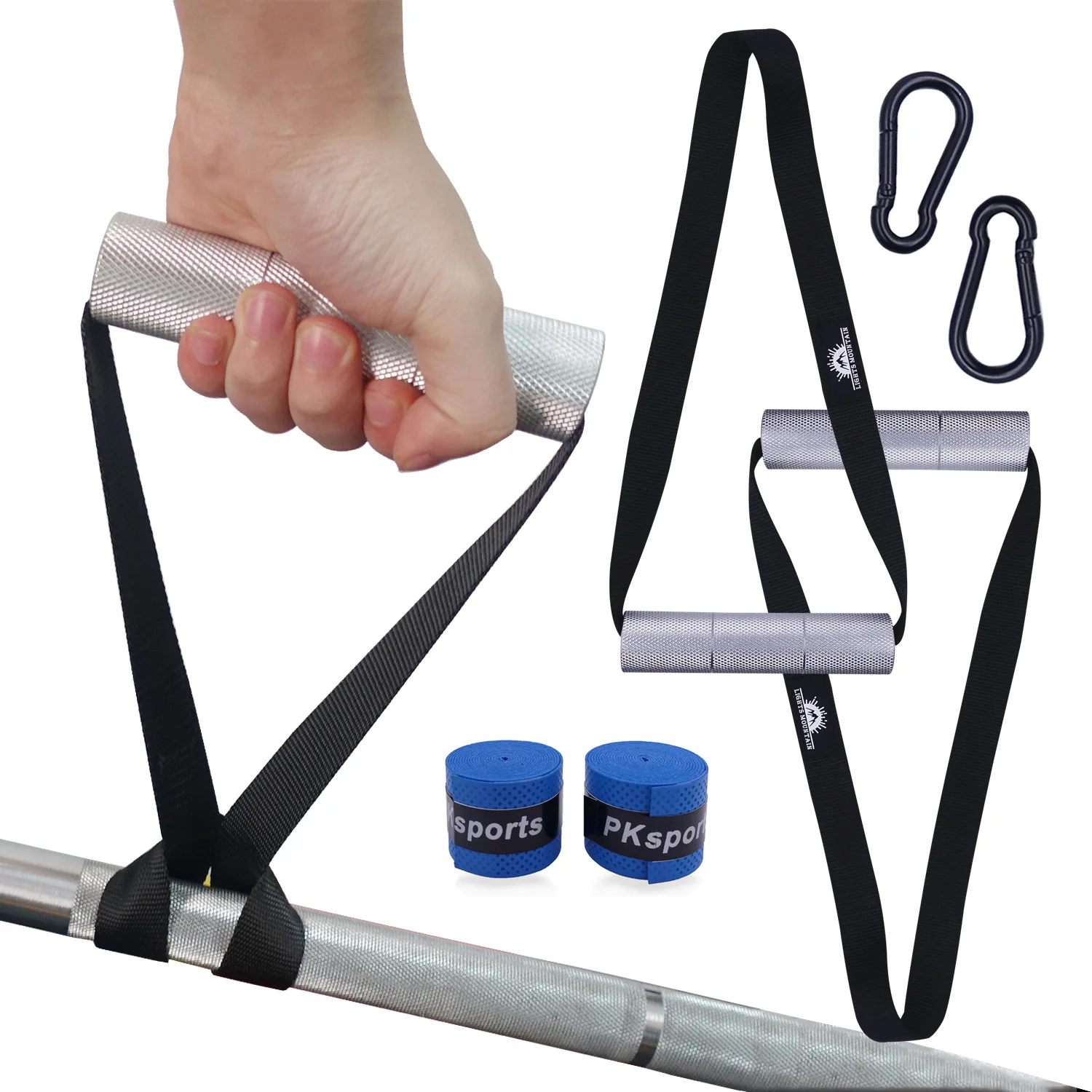 Pull Up Handles Heavy Duty Aluminium Metal Grips Cable Machine T-bar Row Attachment Portable Home Gym Strength Workout Equipment