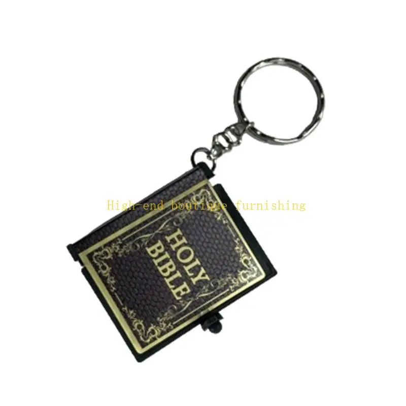 

L9NB Purse Keychain Pendants 1PC Mini Real Bible KeyChain Book