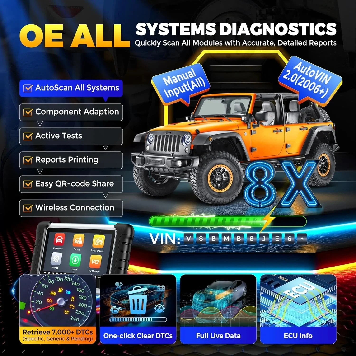 الماسح الضوئي MK808BT PRO، 2025 2.0 أداة تشخيصية كاملة ثنائية الاتجاه مثل MK900 MX900 MK900BT، Pro Ver. من MK808S MX808S، 3000+ اختبار