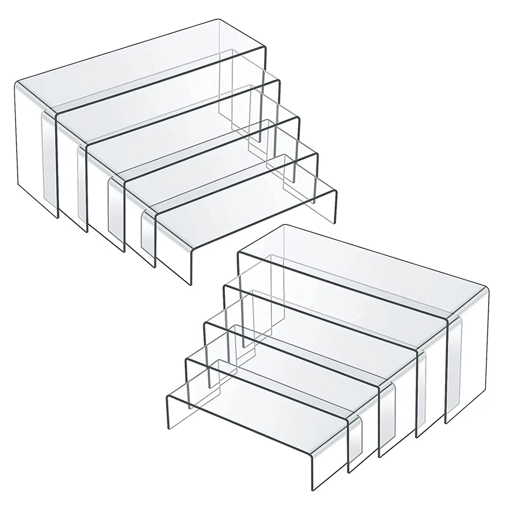 

5 Pcs Acrylic Transparent Jewelry Bracelet Display Stand Organizer U Shape Perfume Holder Cupcake Rack Jewellery Organizer