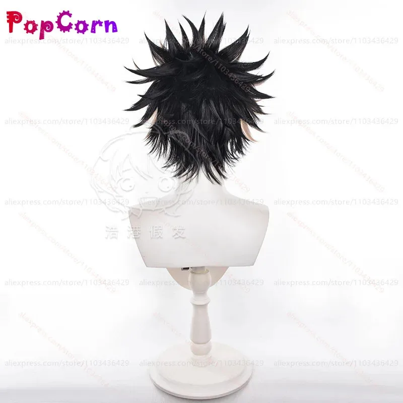 QQ28LQGen นารูมิผู้ชาย 32 ซม.ผมสั้นสีเทาสีดำวิกผมอะนิเมะคอสเพลย์วิกผมสังเคราะห์ทนความร้อน