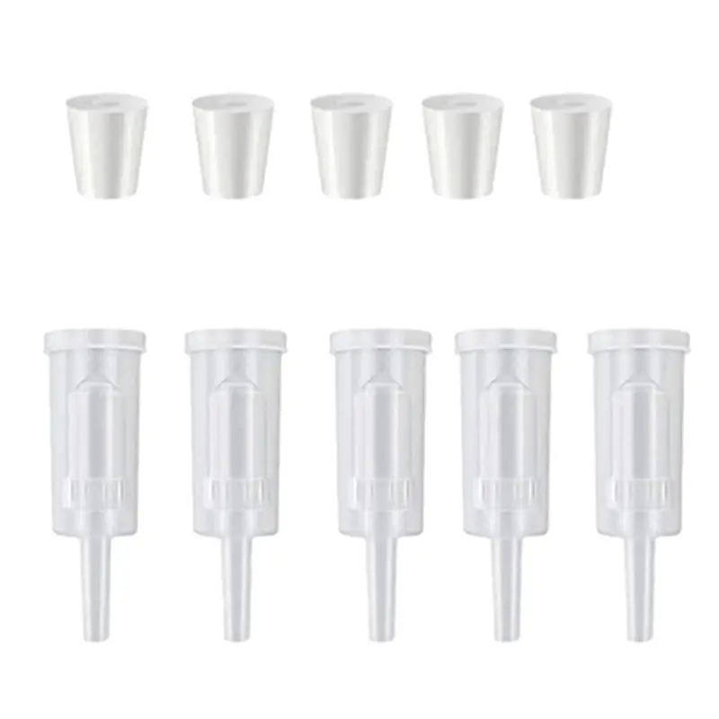 M12K-10 Pack Exhaust Seal Valve With Rubber Airlock Stopper Twin Airlock For Wine Making, Beer Brewing Glass Carboy Fermenter